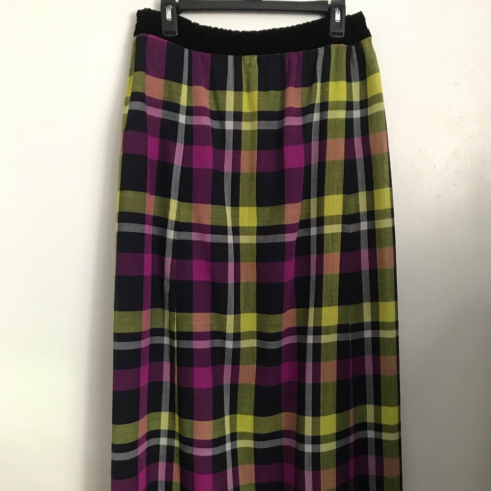 GIVENCHY Nouvelle Boutique Sz 44 US 12 Multi-Color Plaid Skirt